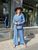 Женский костюм рубашка и брюки синего цвета р.42/44 363037 363037 фото