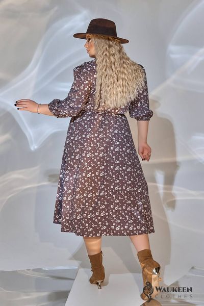 Жіноча вільна сукня із софту колір мокко р.50/52 449678 449678 фото