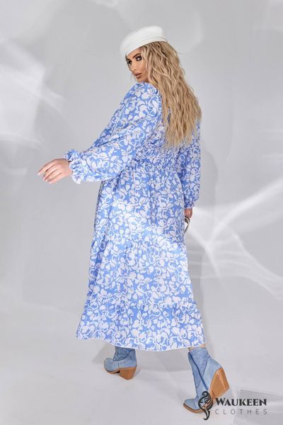 Жіноча вільна сукня із софту колір блакитний р.50/52 450392 450392 фото