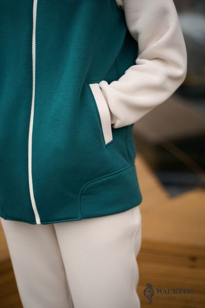 Жіночий теплий спортивний костюм колір зелений р.2XL 443663 443663 фото