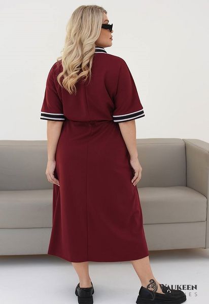Женское платье-халат свободного кроя цвет бордовый р.46/48 452174 452174 фото