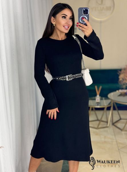 Жіноча сукня із ангори колір чорний р.50/52 447938 447938 фото