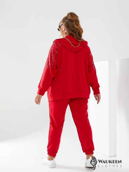 Жіночий прогулянковий костюм колір червоний р.48/50 453783 453783 фото