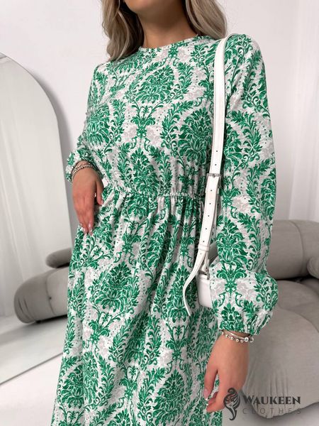Жіноча сукня із шовкового софту колір зелений р.42/44 453515 453515 фото