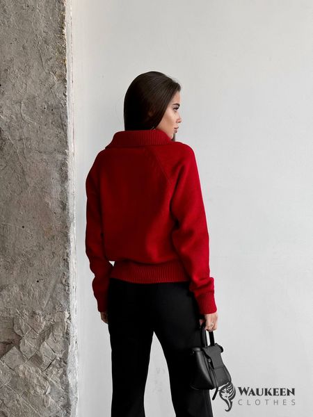 Женский свитер-поло цвет красный р.42/46 450415 450415 фото