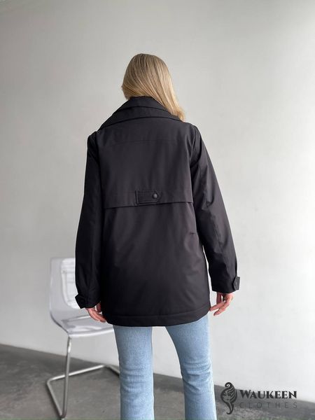Жіноча тепла куртка колір чорний р.L 450306 450306 фото