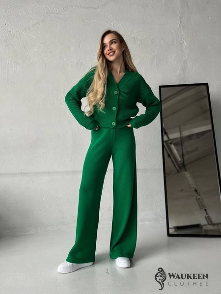 Жіночий прогулянковий костюм двійка колір зелений р.42/46 432611 432611 фото