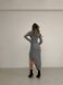 Жіноча сукня міді в рубчик колір сірий р.42/44 448758 448758 фото 7