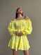 Жіноча сукня з рюшами колір жовтий р.42/44 432166 432177 фото 2