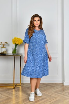 Женское платье свободного кроя цвет голубой р.54 455511 455511 фото