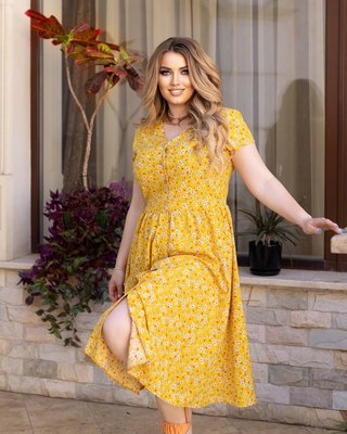 Жіноча літня сукня на гудзиках жовтого кольору 362988 362988 фото