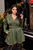 Женский костюм двойка жакет и юбка-шорты оливкового цвета р.48/50 387111 387116 фото