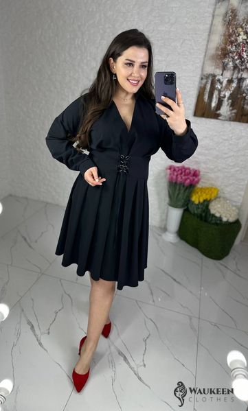Жіноча сукня з корсетом колір чорний р.46/48 452890 452890 фото