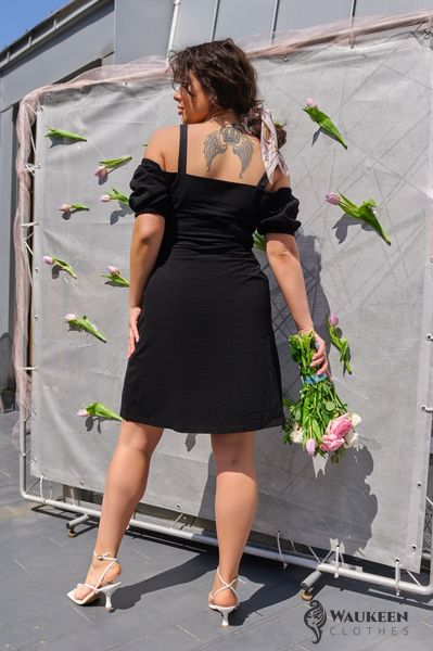 Жіноча сукня на ґудзиках колір чорний 433563 433563 фото