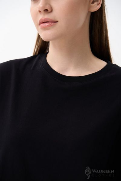 Женская футболка OVERSIZE цвет черный р.L 459160 459160 фото