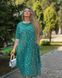 Жіноча сукня вільного крою колір зелений з білим р.50/52 440037 440037 фото 5