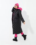 Жіноче стьобане тепле пальто колір чорний р.50/52 460208 460208 фото