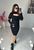 Жіноча сукня приталена з рукавичками колір чорний р.42/44 446909 446909 фото
