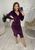 Жіноча приталена сукня з велюру колір баклажан р.42/44 447096 447096 фото