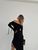 Жіноча сукня міді в рубчик колір чорний р.42/44 448759 448759 фото