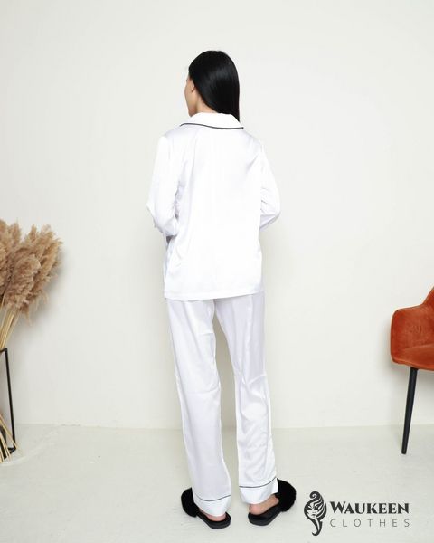 Жіноча піжама шовк Армані Jesika білого кольору р.М 379557 379557 фото