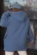 Женская куртка барашек на меху голубого цвета р.54/58 386628 378541 фото 5