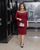 Жіноча ошатна приталена сукня бордового кольору р.48/50 383789 383795 фото