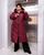 Жіноче стьобане тепле пальто колір бордовий р.50/52 448460 448460 фото