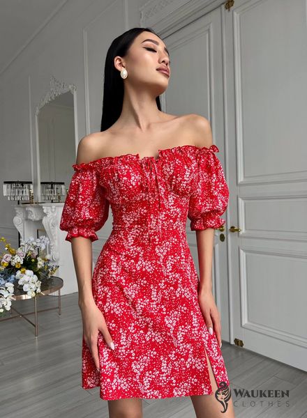 Жіноча літня сукня колір червоний р.42 437184 437184 фото