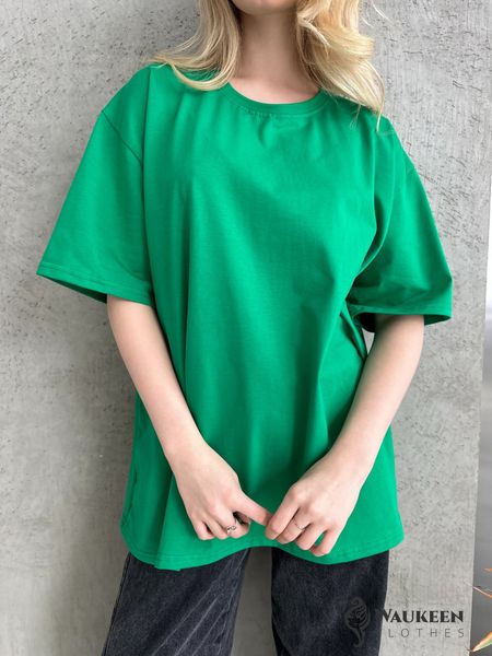 Жіноча базова футболка колір зелений р.42/46 452427 452427 фото