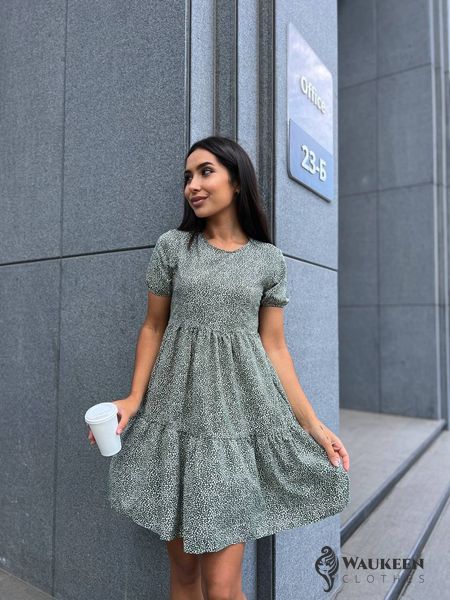 Жіноча літня сукня із софту зеленого кольору р.42/44 374305 374305 фото