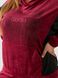 Женский спортивный костюм из велюра цвет бордовый р.48/50 440494 440494 фото 5