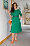 Жіноча сукня міді зеленого кольору р.42/44 439036 439036 фото