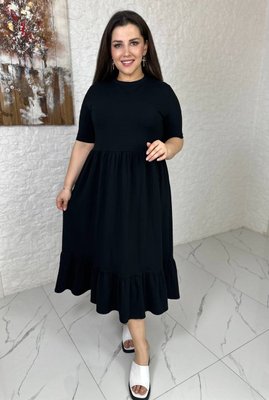 Жіноча сукня вільного крою колір чорний р.50/52 459133 459133 фото
