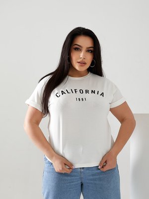 Женская футболка California цвет молочный р.56/58 432455 432455 фото
