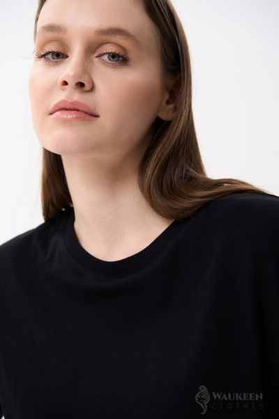 Женская футболка OVERSIZE цвет черный р.XL 459161 459161 фото