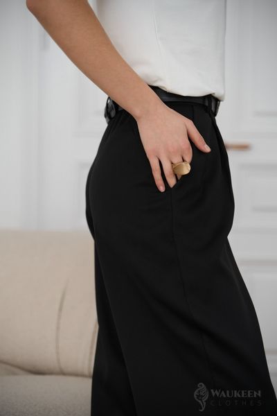 Женские брюки палаццо цвет черный р.S 451484 451484 фото