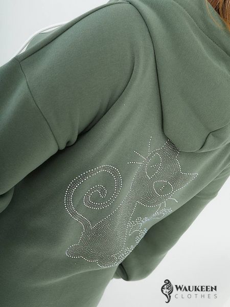 Женский спортивный костюм из тринитки зеленого цвета р.50/52 375211 375211 фото
