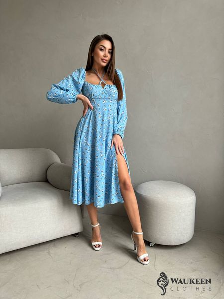 Жіноча сукня із софту колір блакитний р.46/48 453064 453064 фото