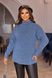 Жіночий светр із високим горлом колір джинс р.48/50 447408 447408 фото 1