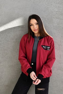 Женская куртка бомбер цвет бордовый р.48/50 450747 450747 фото