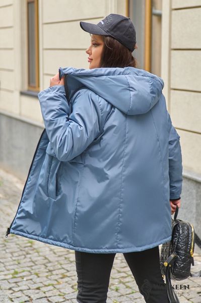 Жіноча демісезонна куртка з плащової тканини колір джинс р.48/50 442761 442761 фото