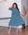Жіноча вільна сукня міді сіро-блакитного кольору р.50/52 420974 420974 фото