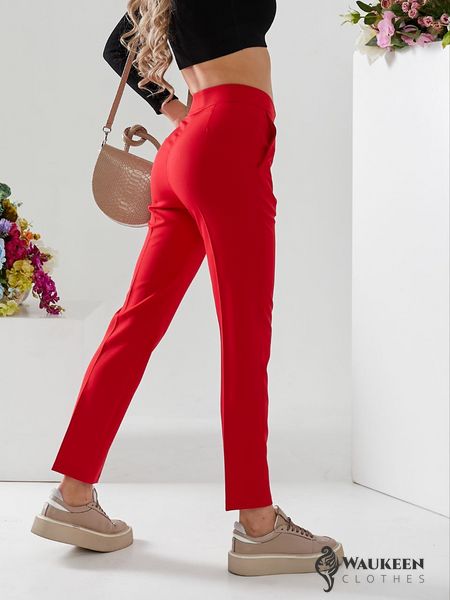 Жіночі штани червоного кольору р.3XL 396740 396713 фото