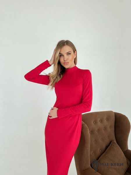 Жіноча сукня з відкритою спиною червоного кольору р.S 384882 384882 фото
