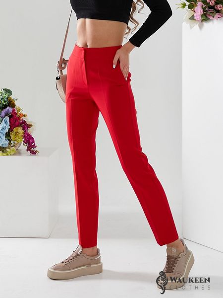 Женские брюки красного цвета р.3XL 396740 396713 фото