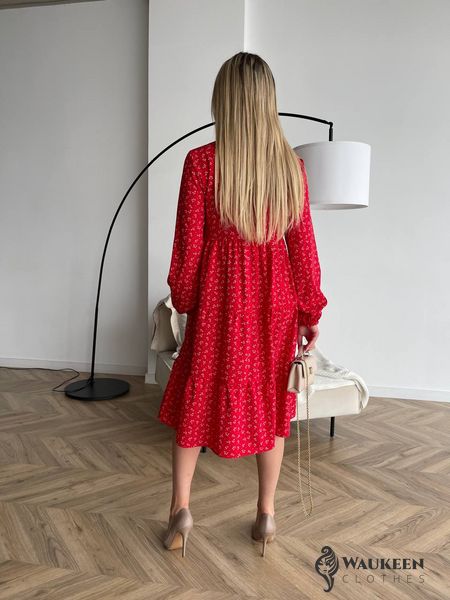 Жіноча сукня вільного крою колір червоний р.42/44 450364 450364 фото