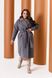 Пальто жіноче з кашеміру на підкладці з поясом сірого кольору р.48/50 376113 376113 фото 1