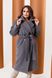 Пальто жіноче з кашеміру на підкладці з поясом сірого кольору р.48/50 376113 376113 фото 2