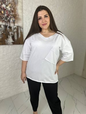 Жіноча футболка колір білий р.46/48 456347 456347 фото